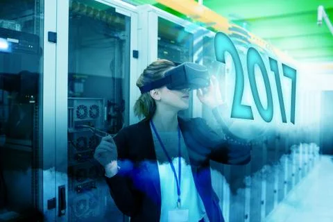 Composite image of digital image of new year 2017 Stock Photos