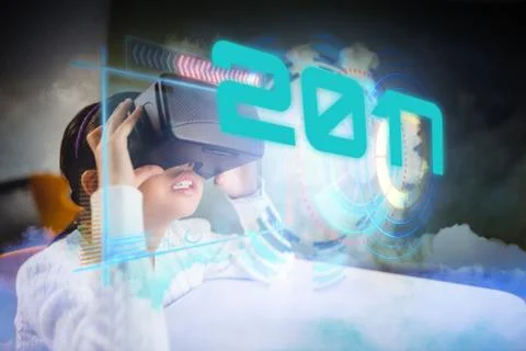 Composite image of digital image of new year 2017 Stock Photos