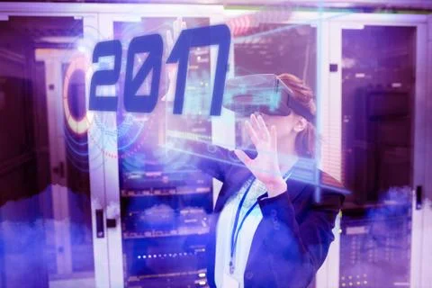 Composite image of digital image of new year 2017 Stock Photos
