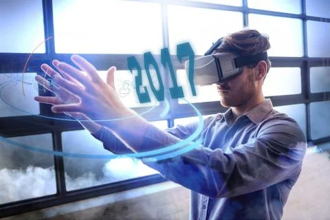 Composite image of digital image of new year 2017 Foto stock