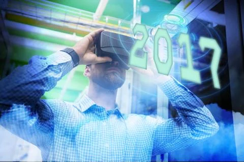 Composite image of digital image of new year 2017 Stock Photos