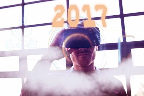 Composite image of digital image of new year 2017 库存照片