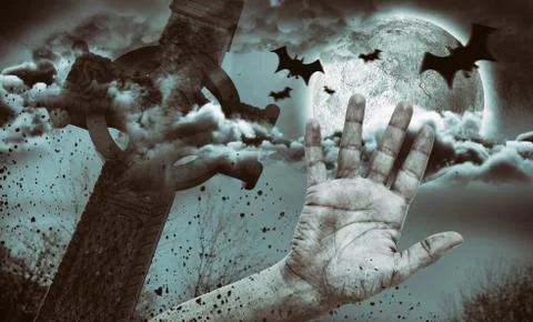Composite image of digital image of silhouette bat Stock Photos