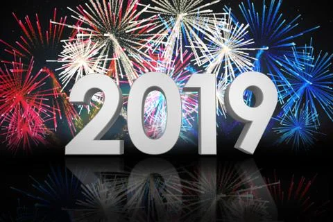 Composite image of digital image of three dimensional new year numbers Stock Photos