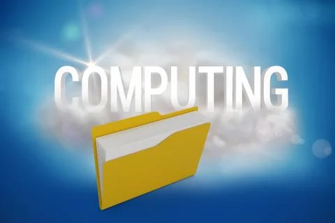 Composite image of digital image of yellow folder with document Stock Illustration