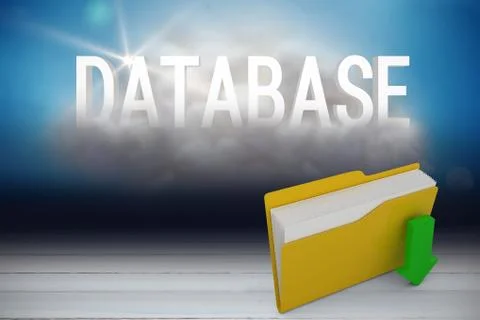 Composite image of digital image of yellow folder with downloading arrow symbol Stock Illustration