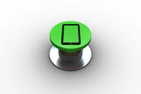 Composite image of digital tablet graphic on button Stock Illustration