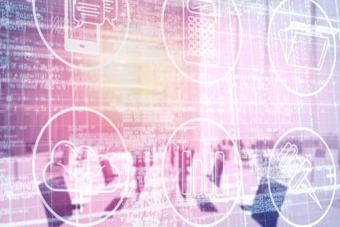 Composite image of digitally composite image of technological interface 3d Illustrazione stock