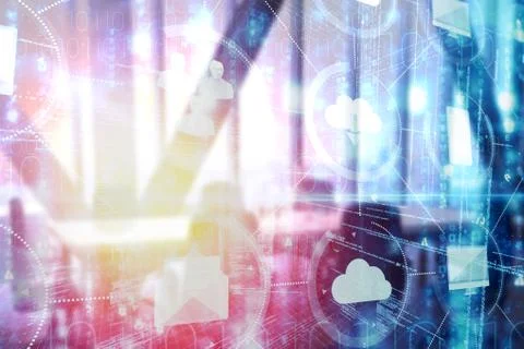 Composite image of digitally composite image of technological interface 3d Stock Illustration