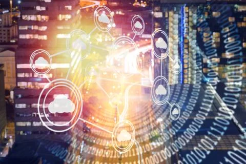 Composite image of digitally composite image of technological interface 3d 库存插图