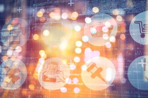 Composite image of digitally composite image of technological interface 3d Stock Illustration