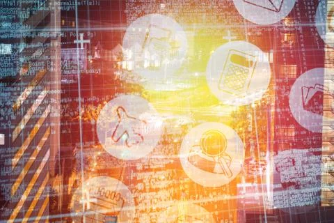 Composite image of digitally composite image of technological interface 3d Stock Illustration