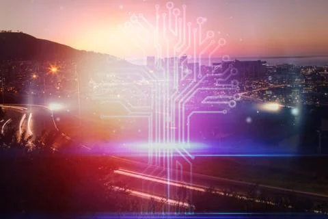 Composite image of digitally composite image of technological interface Stock Illustration