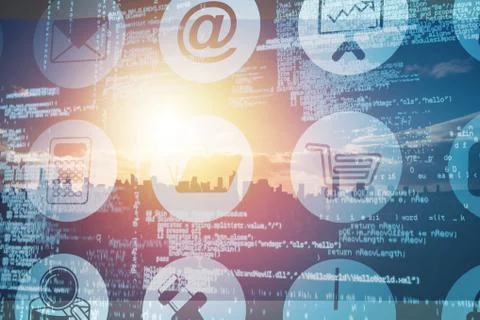 Composite image of digitally composite image of technological interface 3d 스톡 일러스트