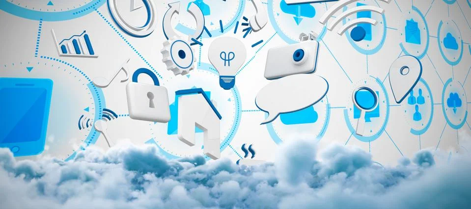 Composite image of digitally composite image of storm clouds 스톡 일러스트