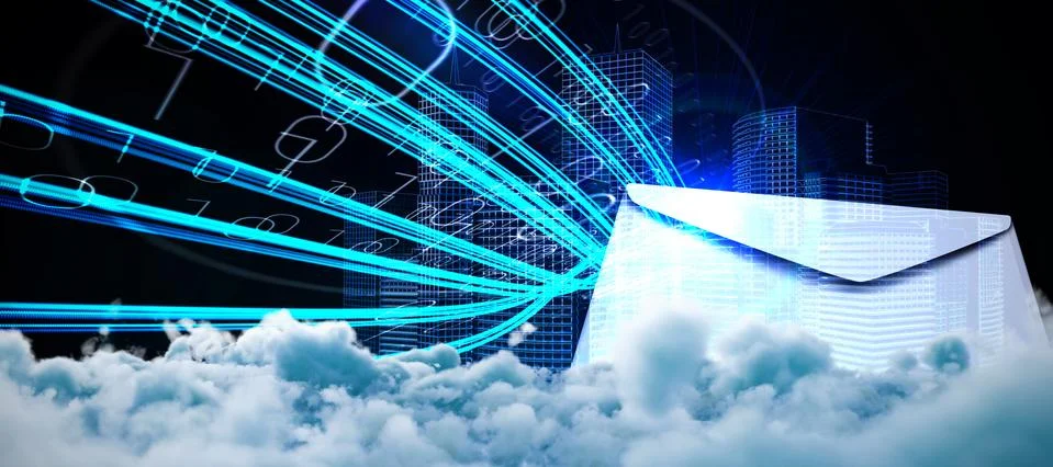 Composite image of digitally composite image of storm clouds Stock Illustration