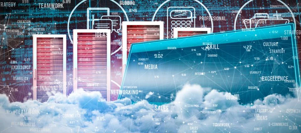 Composite image of digitally composite image of storm clouds Stock Illustration