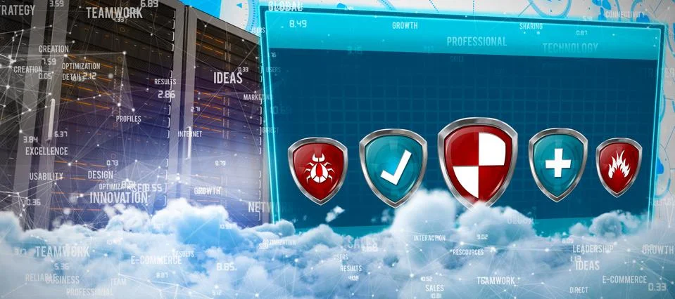 Composite image of digitally composite image of storm clouds Stock Illustration