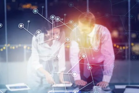 Composite image of digitally composite image of technological interface 3d 写真素材