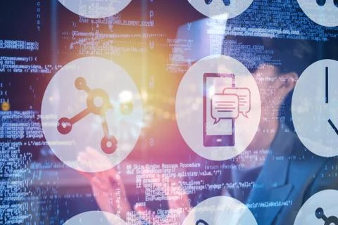 Composite image of digitally composite image of technological interface 3d 写真素材