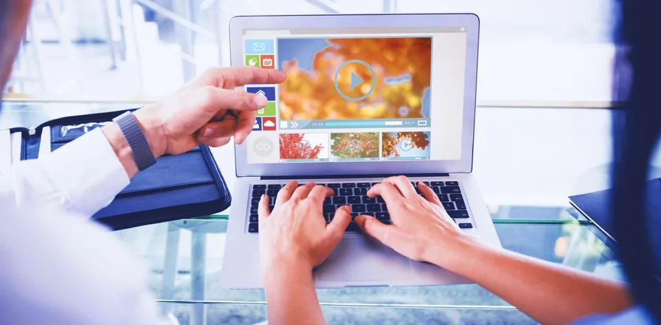 Composite image of digitally composite image of various video and computer icons Stock Photos
