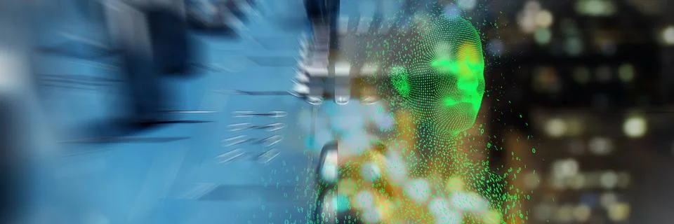 Composite image of digitally composite pixelated 3d female Ilustración de archivo