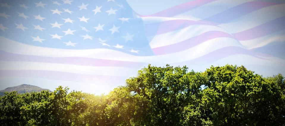 Composite image of digitally generated american flag rippling Foto stock
