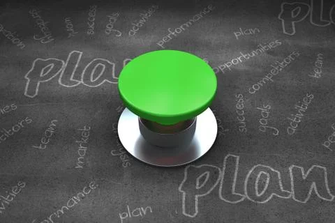 Composite image of digitally generated green push button Stock Illustration