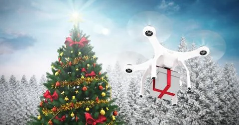 Composite image of digitally generated image of quadcopter Stock Illustration