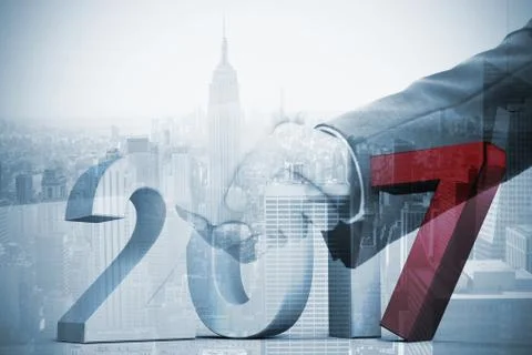 Composite image of digitally generated image of numbers Stockillustratie