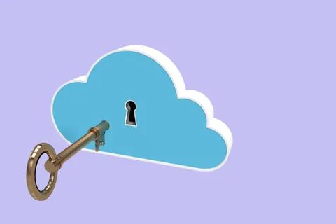 Composite image of digitally generated image of locker in cloud shape 3d Stock Illustration