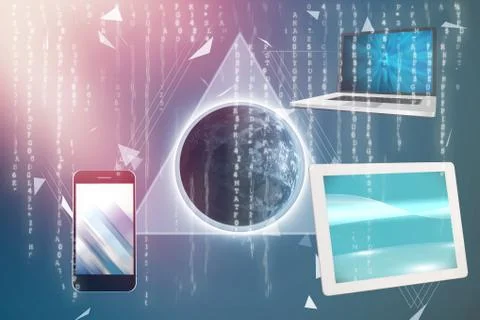 Composite image of digitally generated image of binary coding 3D 스톡 일러스트