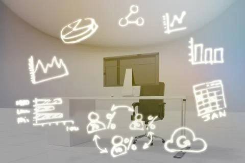 Composite image of digitally generated image of computer icons Illustrazione stock