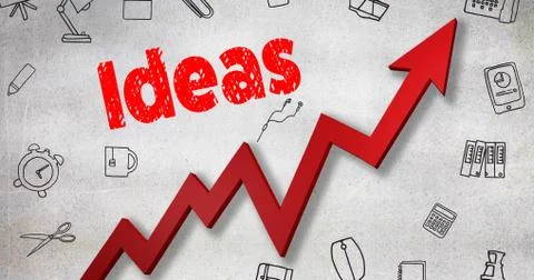 Composite image of digitally generated image of ideas text Stock Illustration