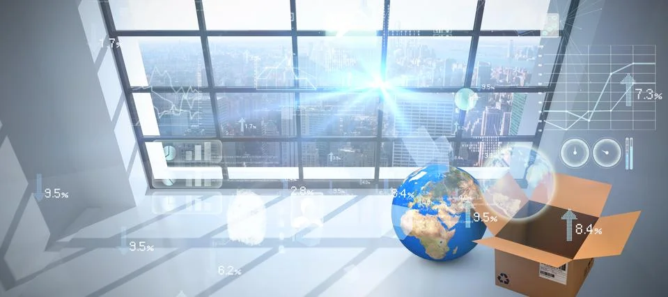 Composite image of digitally generated image of 3d solar panel with battery Stock Illustration
