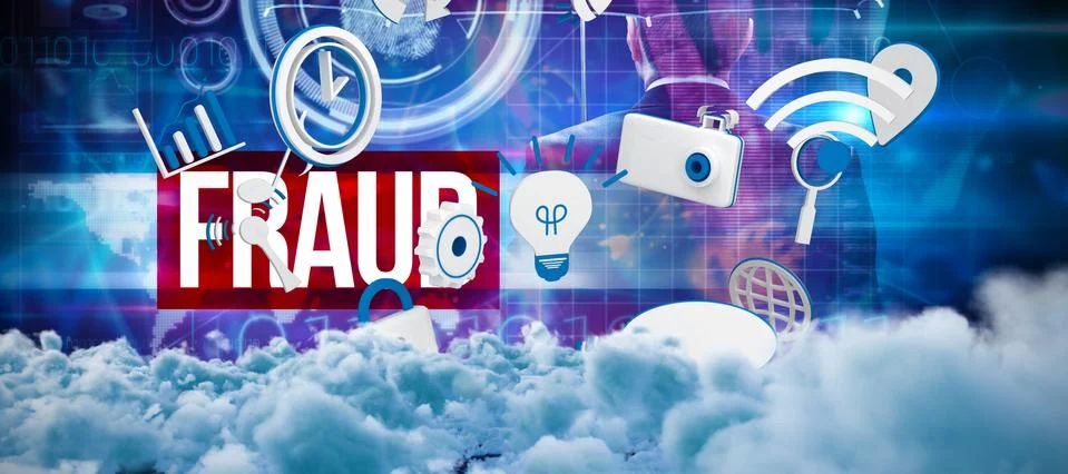 Composite image of digitally generated image of dark storm clouds Stock Illustration