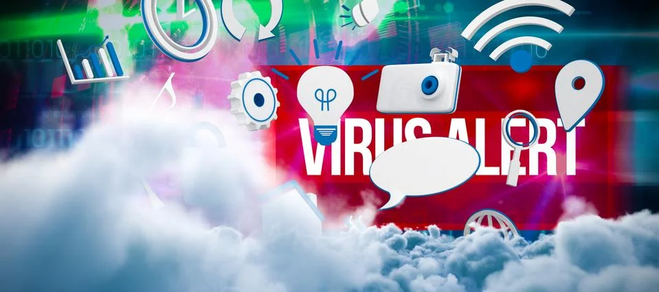 Composite image of digitally generated image of storm clouds Stock Illustration