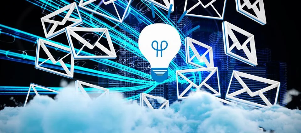 Composite image of digitally generated image of fluffy clouds Stock Illustration