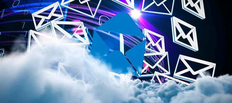 Composite image of digitally generated image of storm clouds Stock Illustration