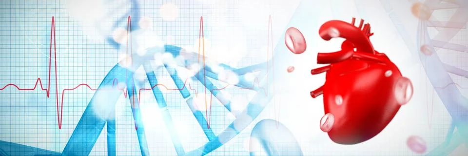 Composite image of digitally generated image of heart Stock Illustration