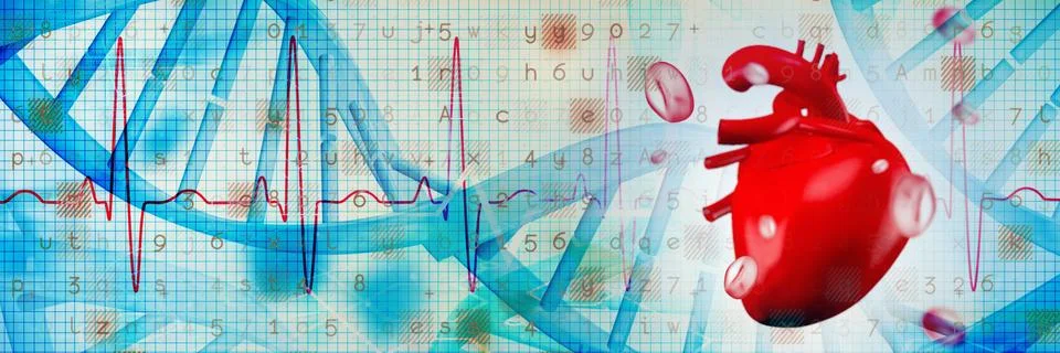 Composite image of digitally generated image of heart Stock Illustration