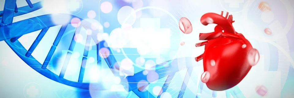 Composite image of digitally generated image of heart Stock Illustration
