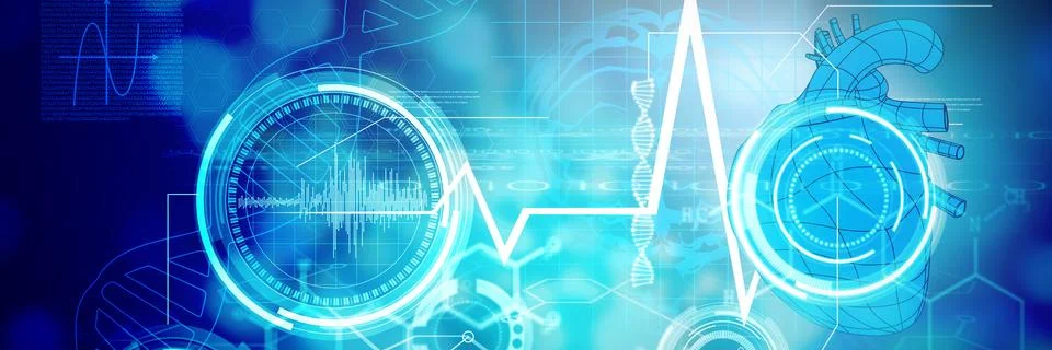 Composite image of digitally generated image of a heart Ilustración de archivo