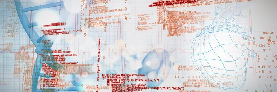 Composite image of digitally generated image of a heart Stock Illustration