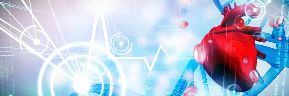 Composite image of digitally generated image of a heart 스톡 일러스트