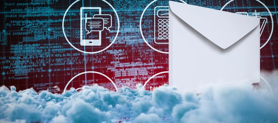 Composite image of digitally generated image of dark storm clouds 스톡 일러스트