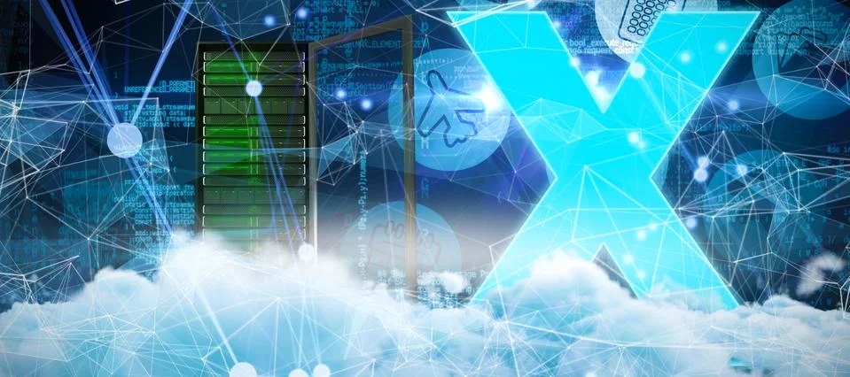 Composite image of digitally generated image of fluffy clouds Stock Illustration