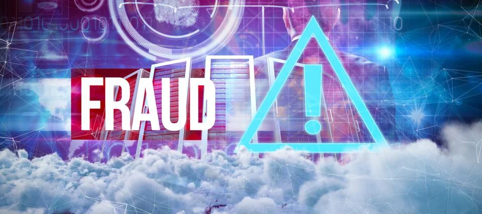 Composite image of digitally generated image of dark storm clouds Illustrazione stock