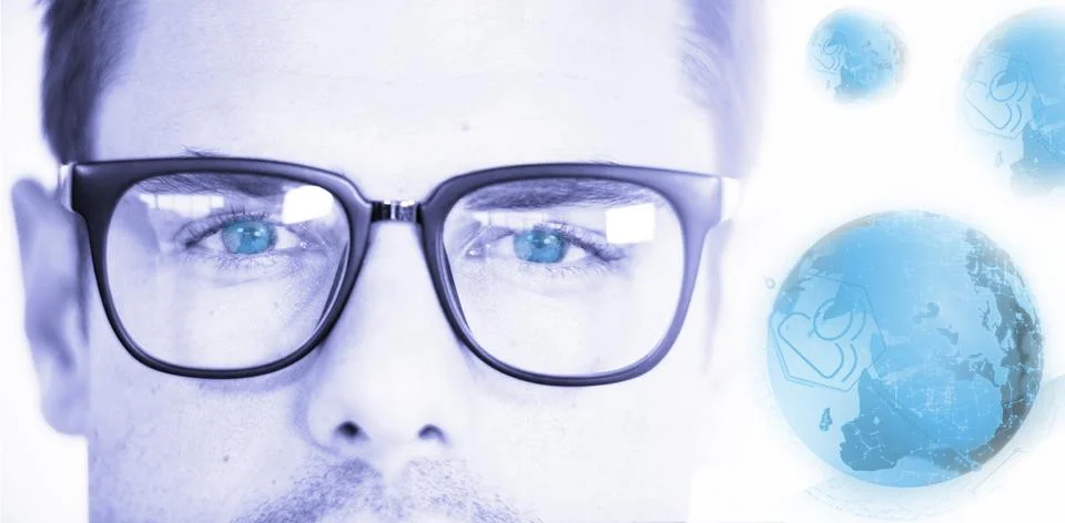 Composite image of digitally generated image of earth with social connectivity Stock Photos