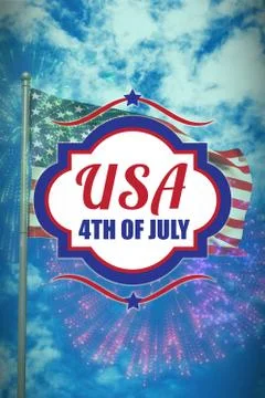 Composite image of digitally generated image of 4th of july text Stock Photos